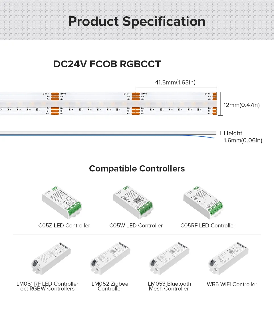 6_Pin_12mm_DC24V_960_LEDs_RGB_CW_WW_Dimmable_18W_3