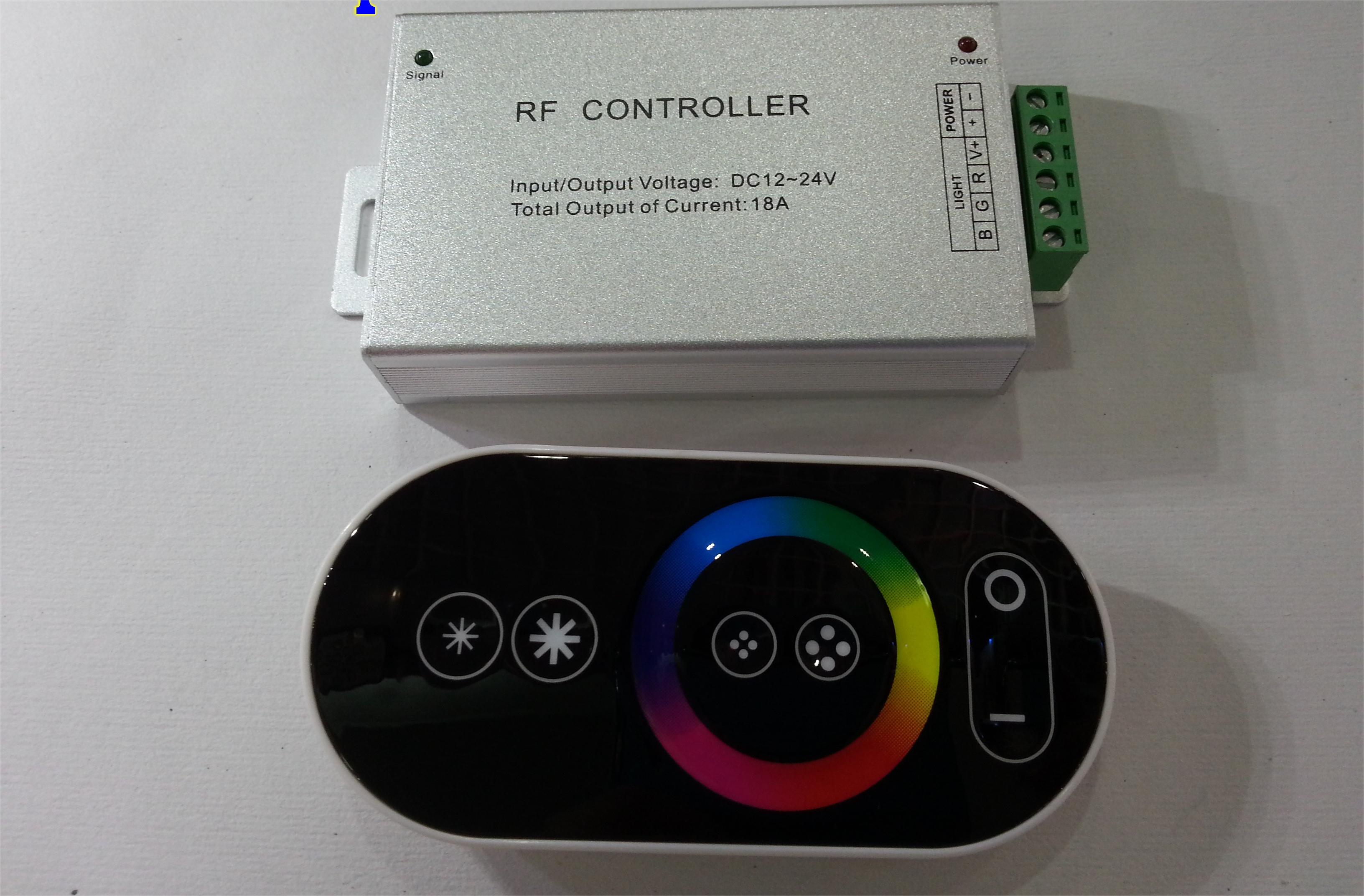 8_Keys_RF_Touch_Remote_3Ch_RGB_LED_Controller_18A_12V_24V_control
