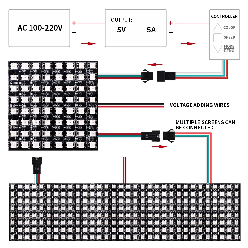 8cm8cm_64_LEDs_WS2812B_8