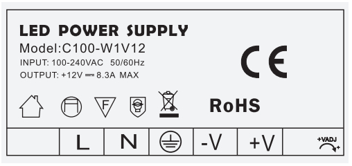 C100_W1V12_Black_Aluminum_Shell_12V_LED_6