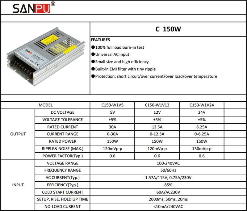 C150_W1V12_SANPU_SMPS_150W_12V_DC_Switching_5