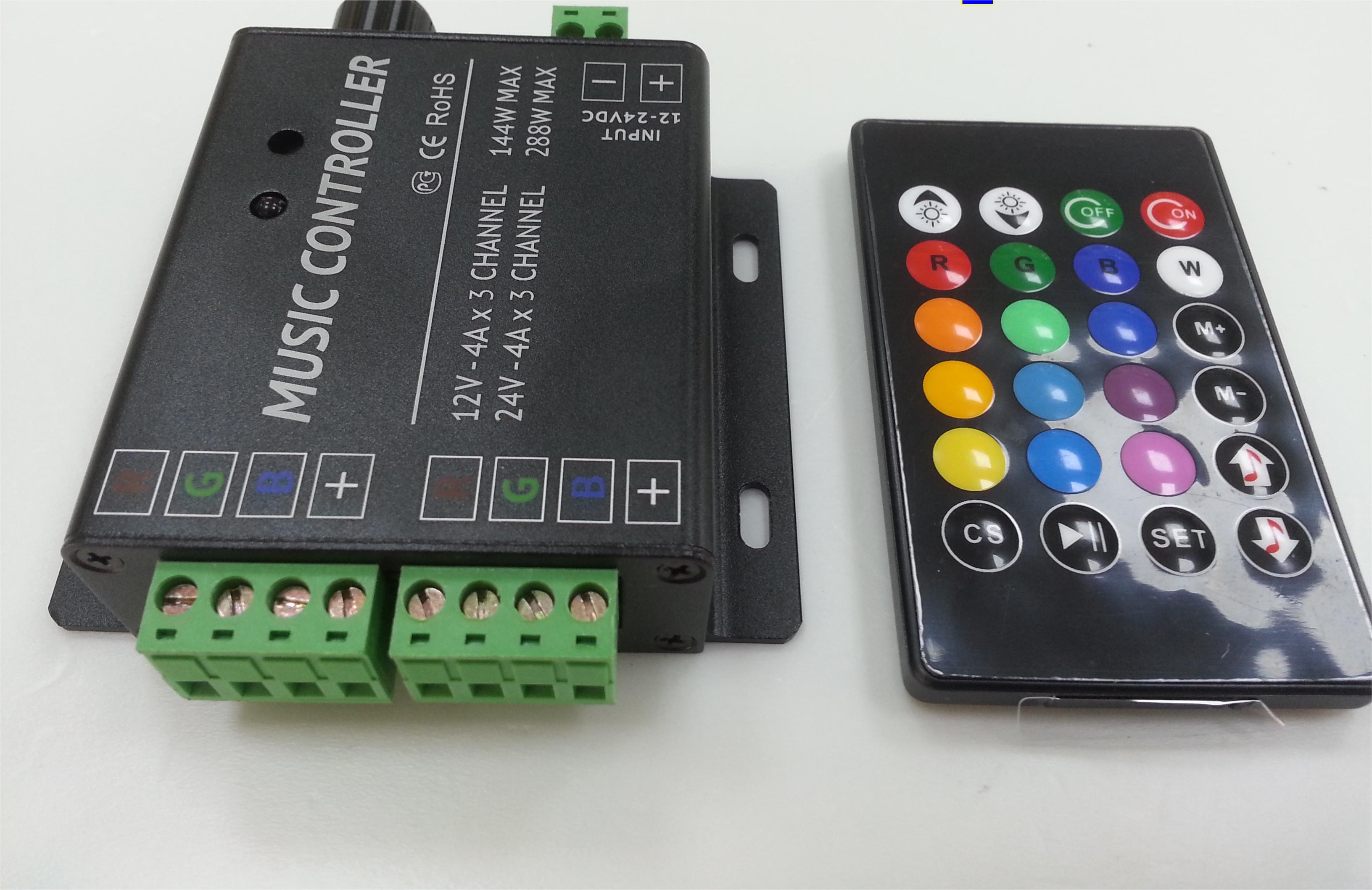 DC12V_24V_12A_3_Channels_2_Ports_LED_Music_Active_RGB_Controllers