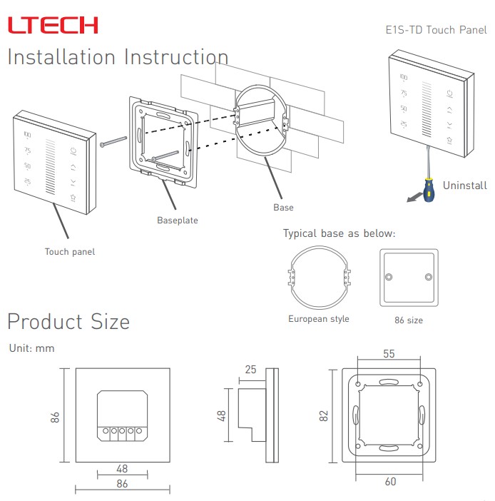 E1STD_Touch_Panel_Dimming_RF_Wireless_Wiring_5