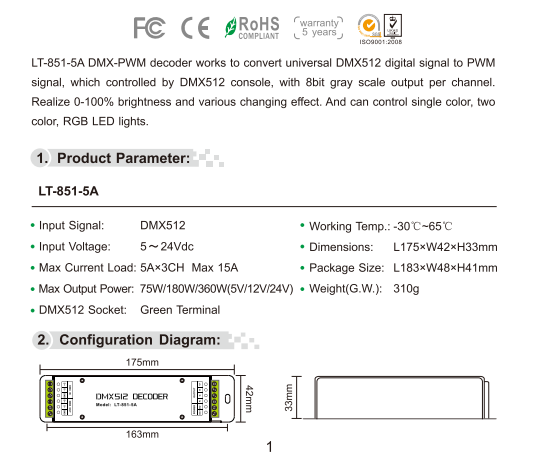 LTECH_DMX_controller_LTECH_LT_851_5A_1