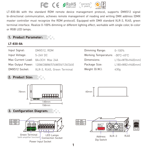 LTECH_DMX_controller_Ltech_LT_830_8A_1