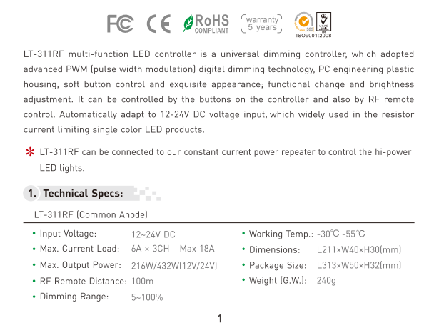 LTECH_LED_Dimmer_LTECH_LT_311RF_1