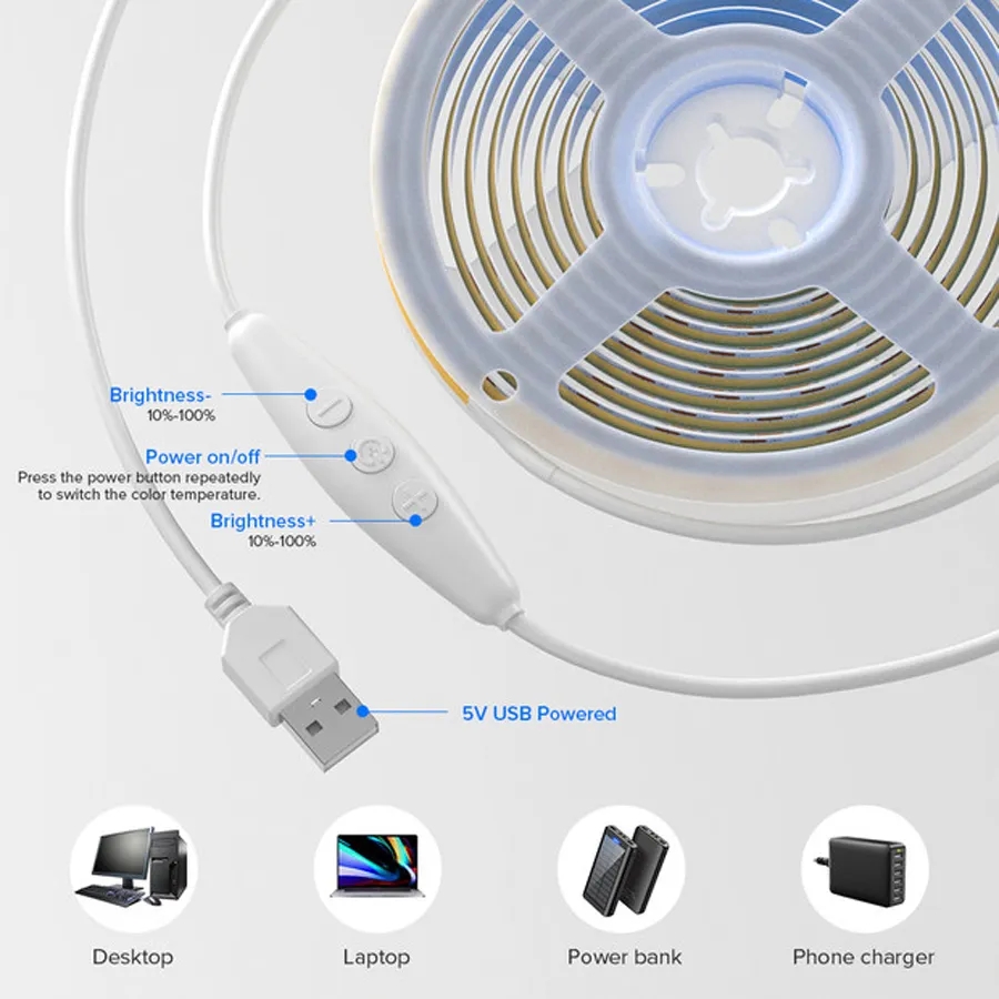 RF13_Keys_DC_5V_USB_Plug_FCOB_CCT_LED_5