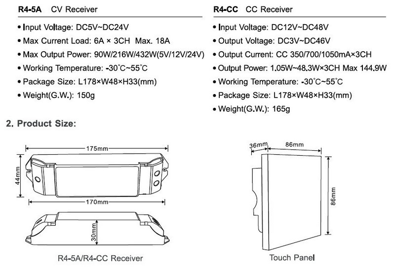 Touch_Panel_Controller_DX4_RgbW_RGB_2.4G_RF_Wireless_Console_user_manual