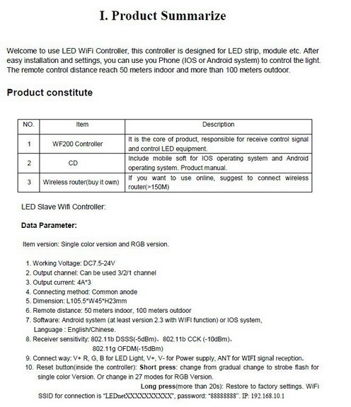 Wifi_LED_RGB_Controller_For_IOS_System_user_manual