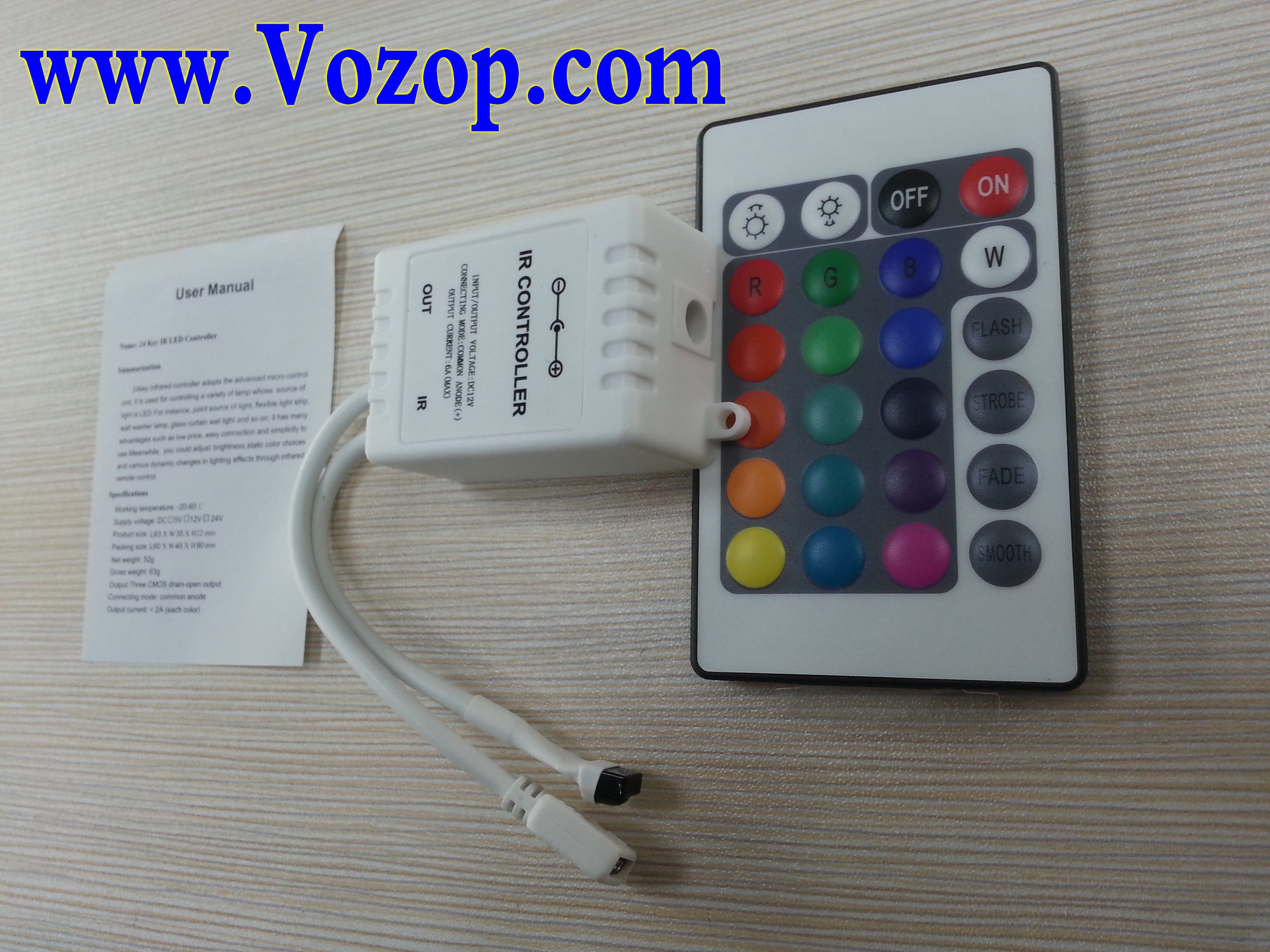 24_Key_IR_Ribbon_Remote_RGB_LED_Controller