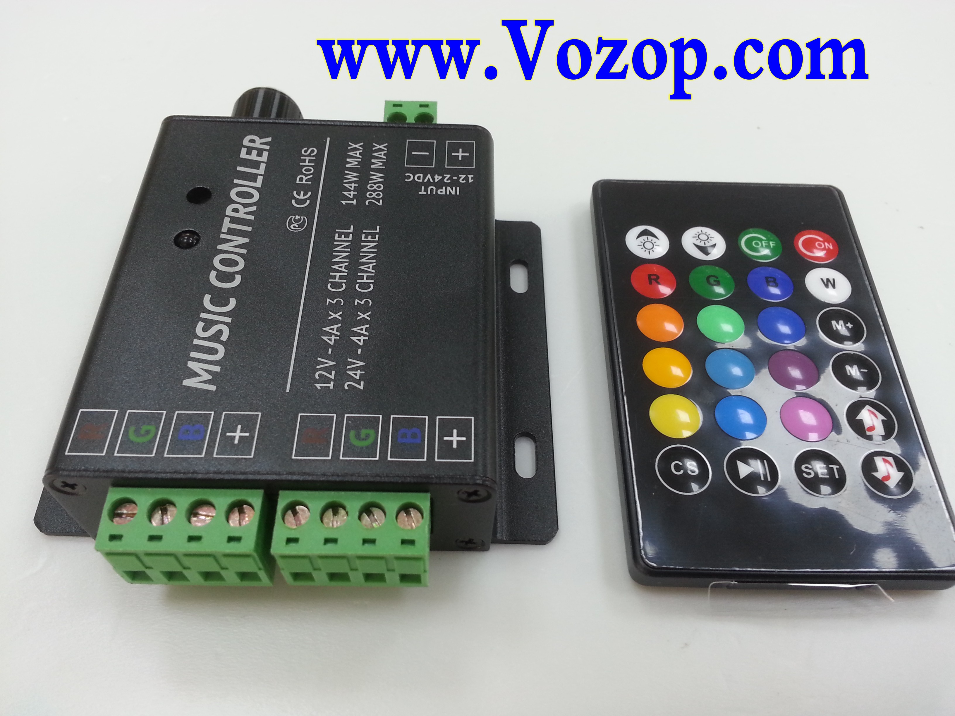 DC12V_24V_12A_3_Channels_2_Ports_LED_Music_Active_RGB_Controllers