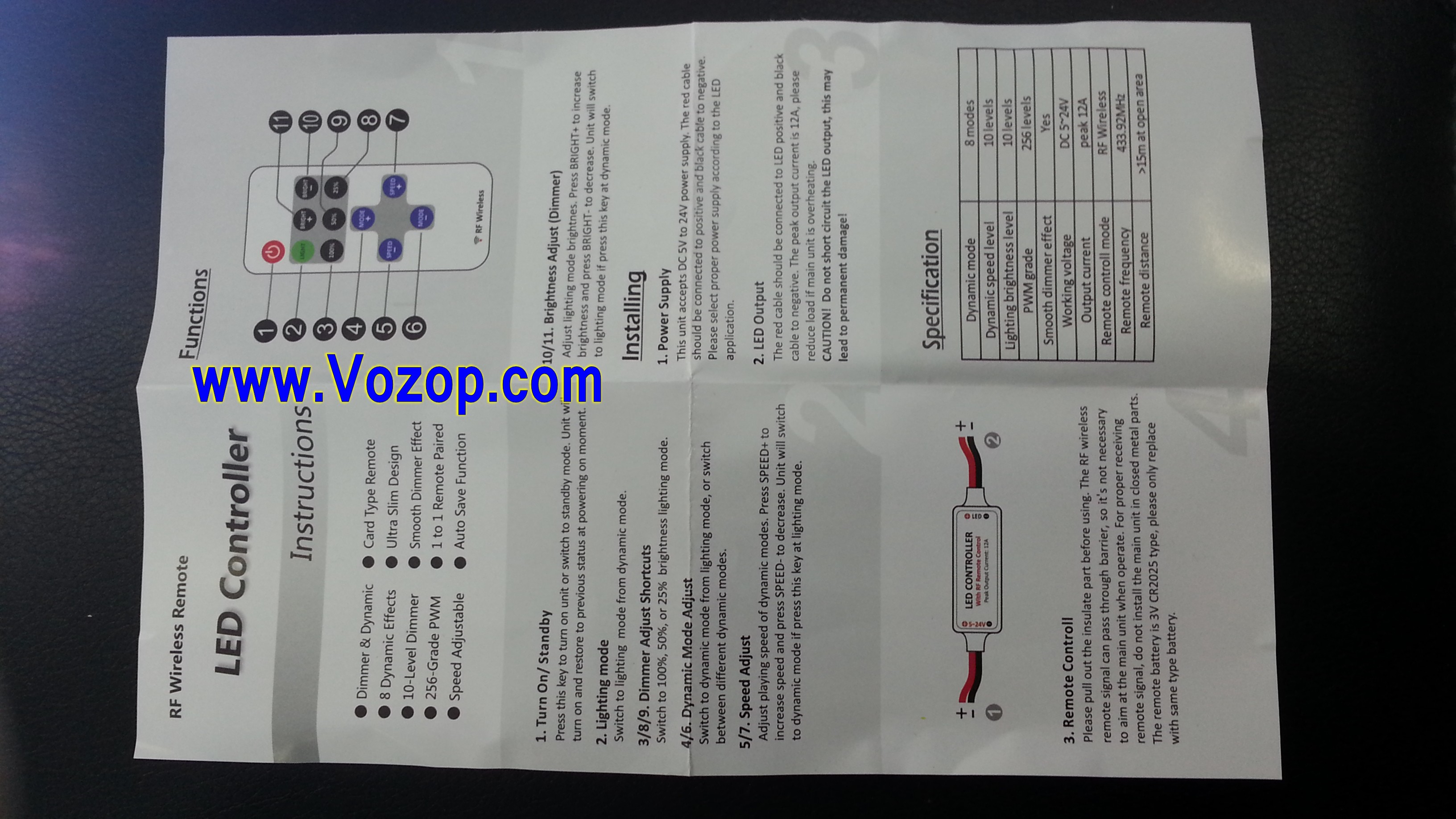 Mini_Dimmer_RF_Wireless_Remote_Controllers_User_Manual