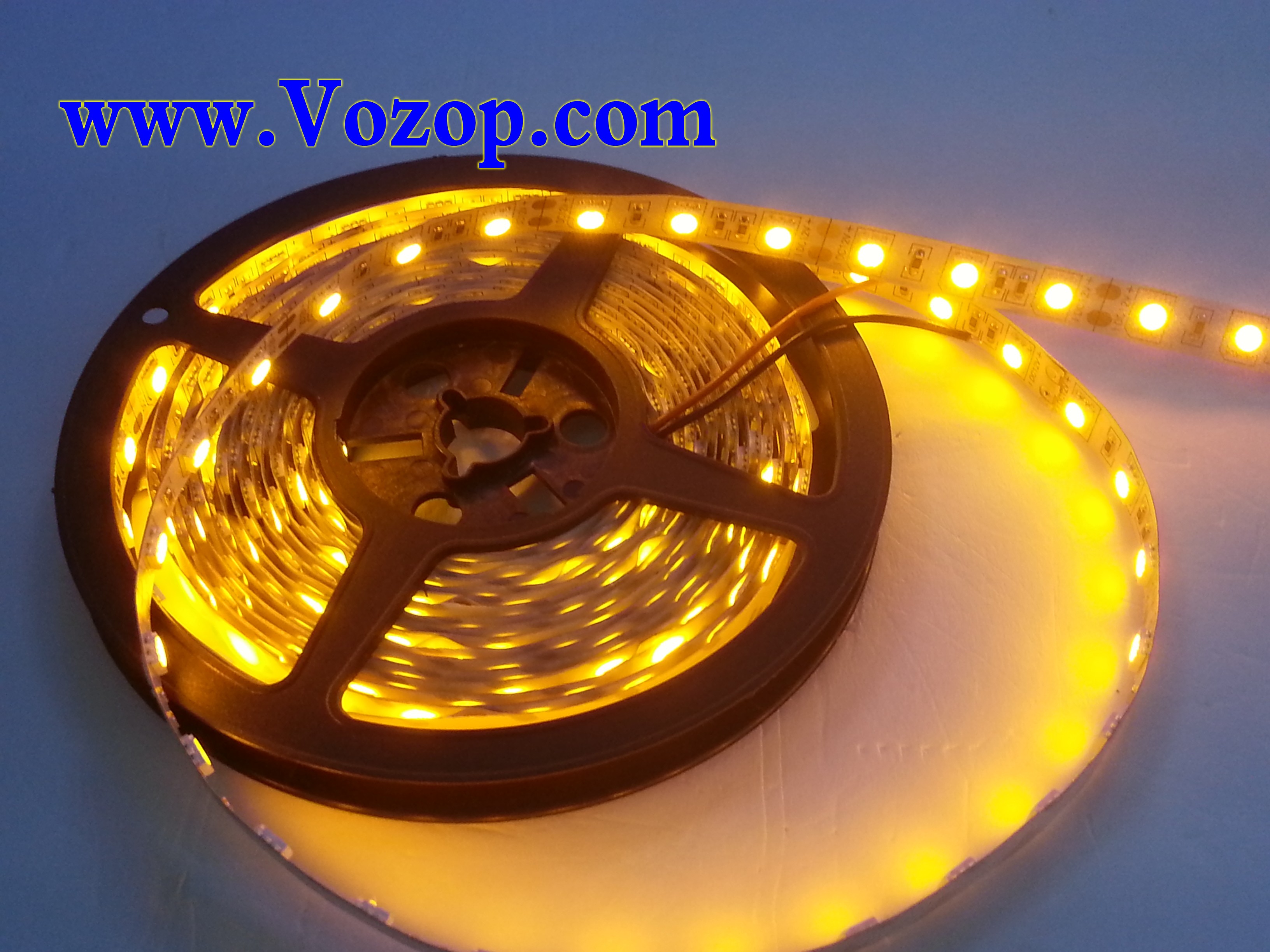 SMD5050_5M_300_LEDs_Yellow_12v_LED_Lights_Non_Waterproof_tape_strips