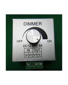 LED Strip Light Dimmer Controller 12V 24V 8A Rotary Knob Aluminium Casing