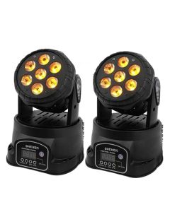 2PCS LED 7X12W Wash Light RGBW 4in1 Moving Head Light DMX Stage Light DJ Disco Professional Lighting Nightclub Party