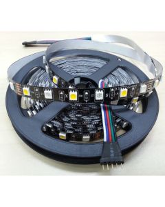 Black PCB RGBW LED Strip Light RGB+Warm/Pure White 12V 5M 300LEDs
