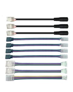 2pin 3pin 4pin 5pin 6pin Connector Soldering-free Connector Cable For Single Color CCT RGB RGBW RGB+CCT LED Strip Light